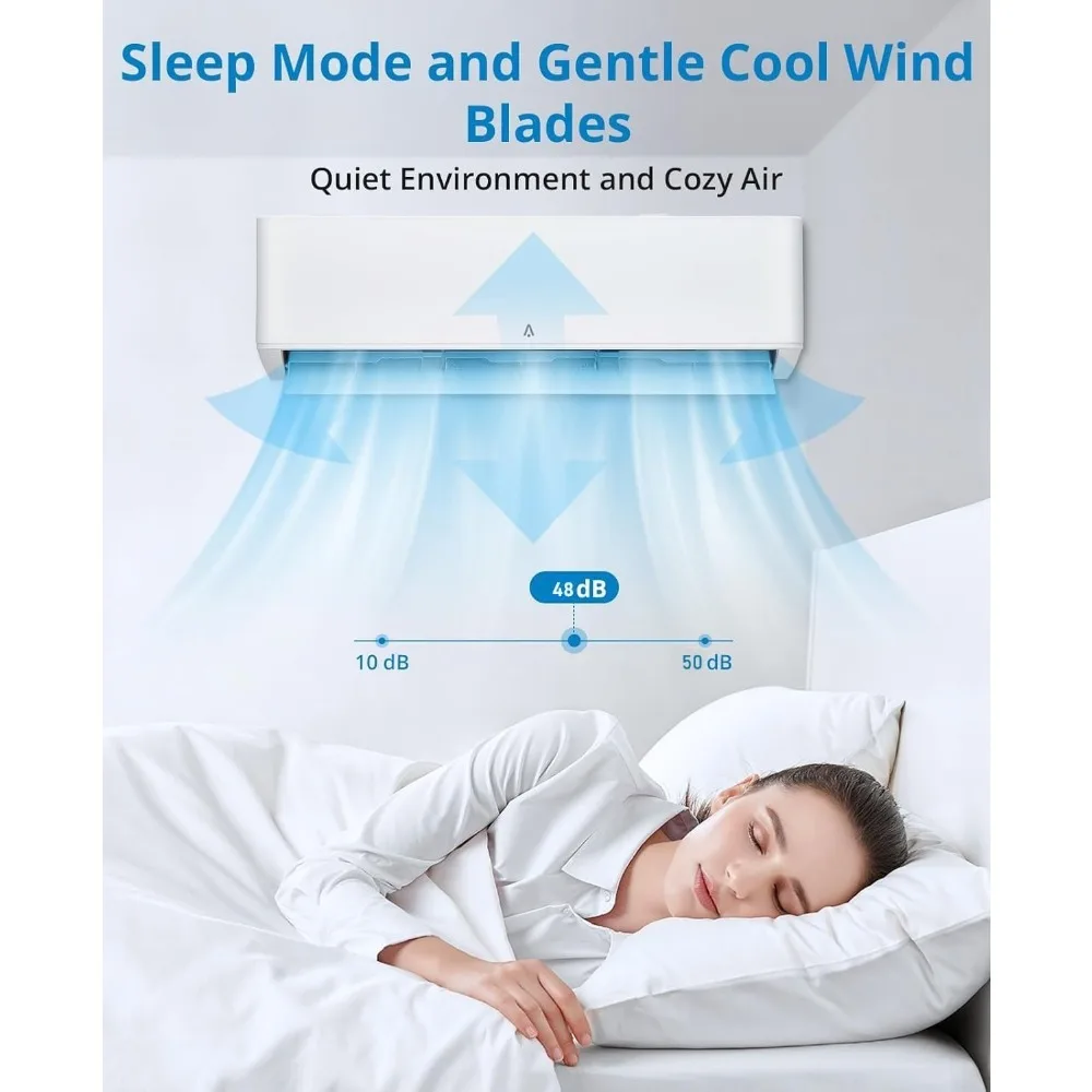 9000 BTU Mini Split Air Conditioner, 23 SEER2 Mini Split AC/Heating System, Pre-Charged,115V AC Unit Cools Room up to 450 Sq. Ft 5
