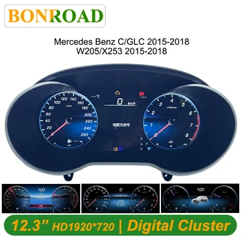 Bonroad-tablero Digital LCD de 12,3 pulgadas para Mercedes Benz C/GLC W205/W253 2015-2018 NTG 5,0/5,5, cabina de instrumentos 1