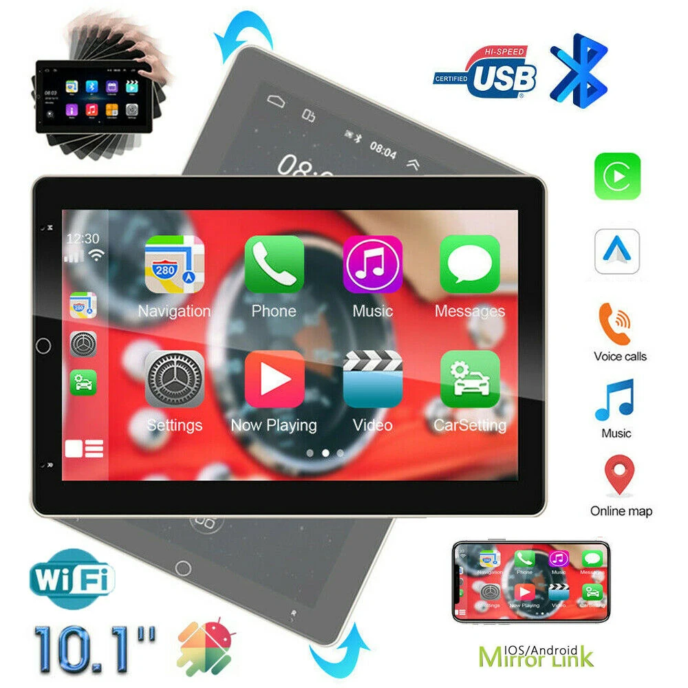 

Универсальная автомобильная стереомагнитола, 2Din, 10,1 дюйма, Android, 12, 0 дюймов, сенсорный экран, GPS, мультимедийный видеоплеер, Wi-Fi + камера