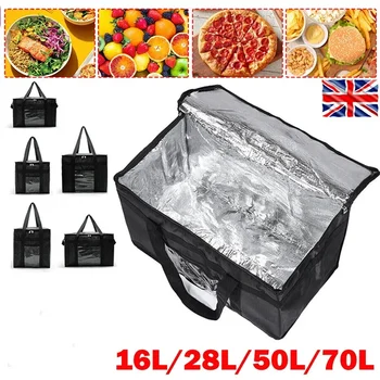 16L-70L Insulated Thermal Tote Bag Big Storage Cooler Delivery Zipper Thermal Case Picnic Camping Tin Foil Food Bags