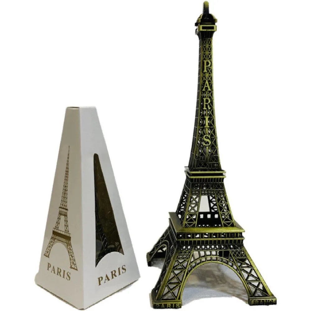 High Quality Metal Eiffel Tower Statue Bronze 7 Sizes Eiffel Tower Model with Box Exquisite Design Architectural Collectibles