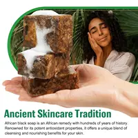 Savon noir africain biologique, savon africain pour l'acné et les taches foncées, barre de savon noir brut pour tous les types de peau visage, corps, cheveux, 3,53 oz 4