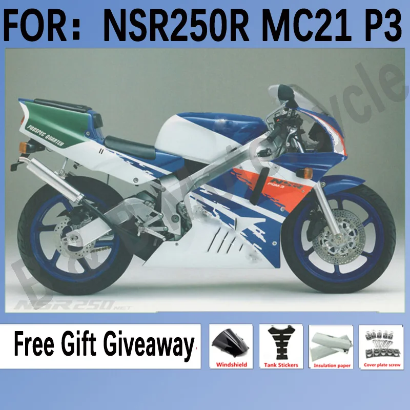 

New Fairing for HONDA NSR250 NSR 250R RR MC21 PGM3 32 NSR250R 90 91 92 93 NSR 250R 1990 1991 1992 1993 Fairing Set White Blue