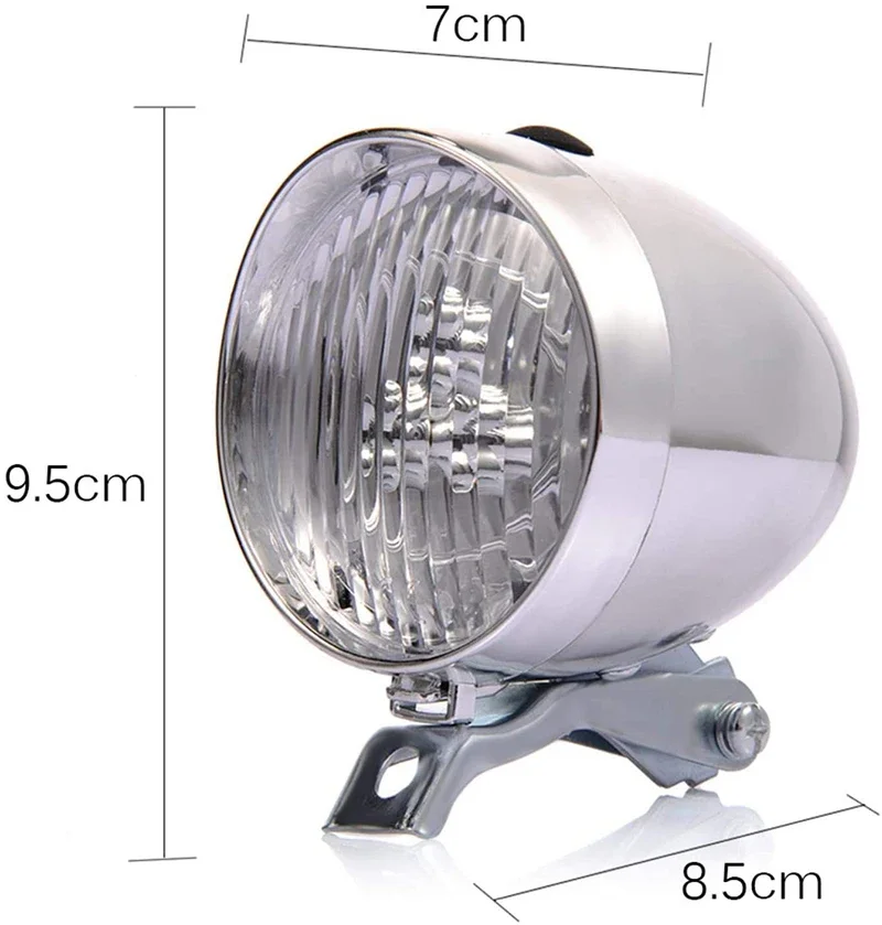1PCS Night bike light 3 LED Classic bike headlights Bicycle retro head front fog safety light holder