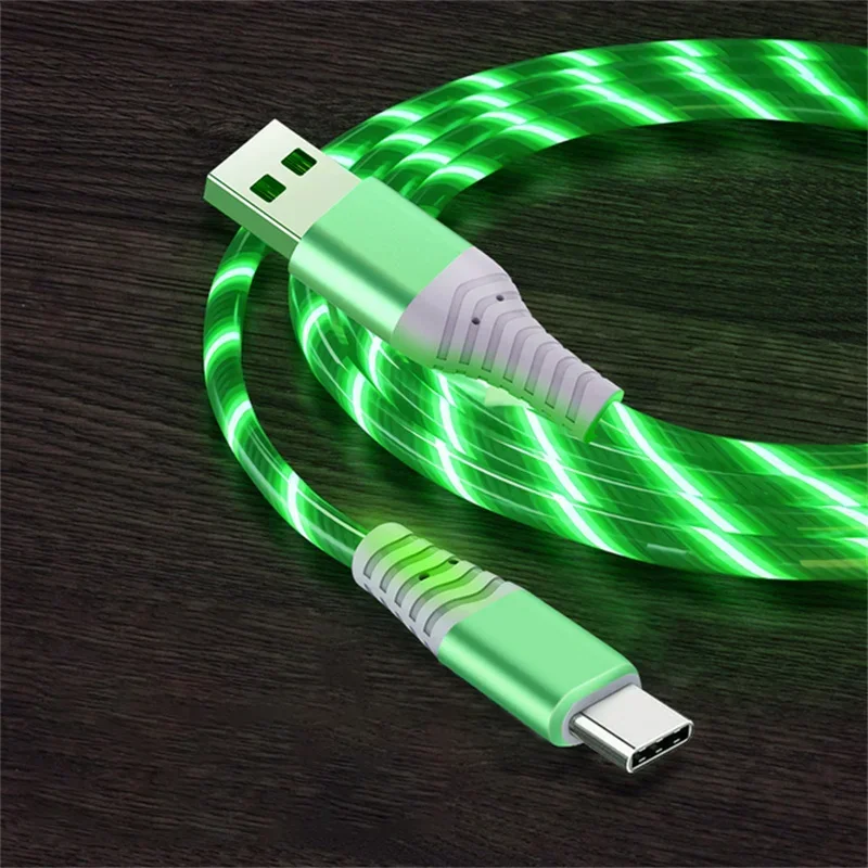 ตัวเลือกสินค้า สายชาร์จเร็ว USB Type-C เรืองแสง LED 5A สำหรับมือถือทุกยี่ห้อ