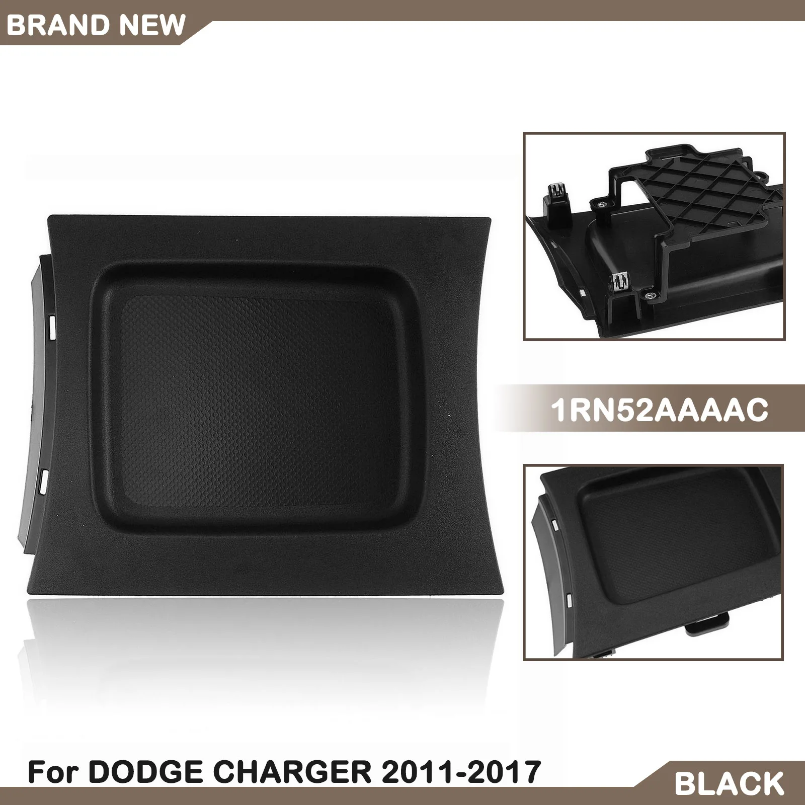 

Black Car Storage Box Container Basket Console Tray Cover Update Bezel Cabinet For Dodge Charger 2011-2017 1RN52AAAAC