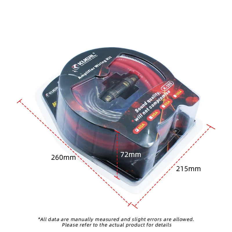 Car Amplifier Wiring Kit 10/8/6/4GA Car Amplifier Cable Set 60Amp Fuse Holder Set Subwoofer Modification Connection Cable Kit car amplifier wiring kit