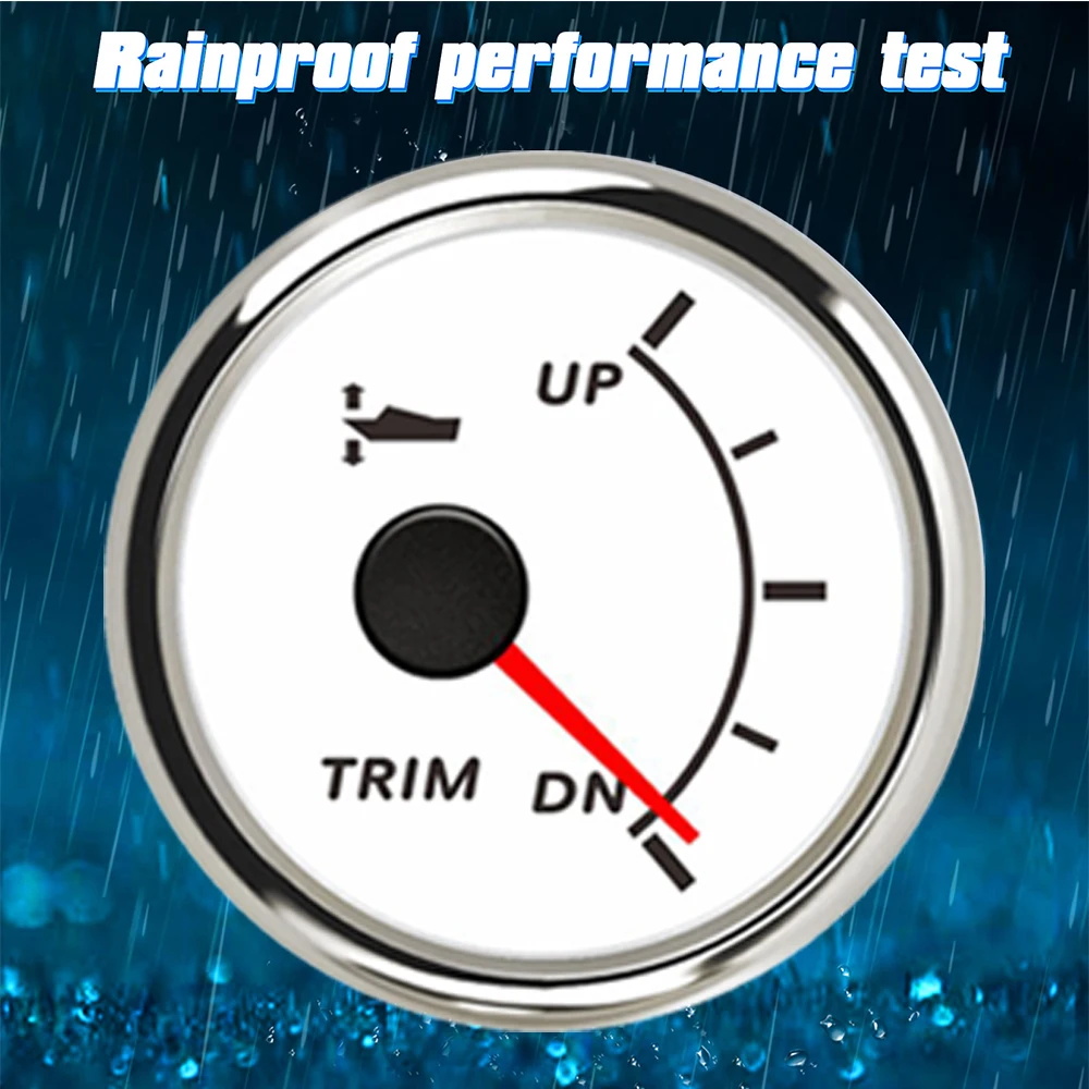 52mm Marine Trim Gauge Waterproof Trim Gauge UP-DN con retroilluminazione rossa per parti di motori Auto Yacht 9-32V accessori per Auto