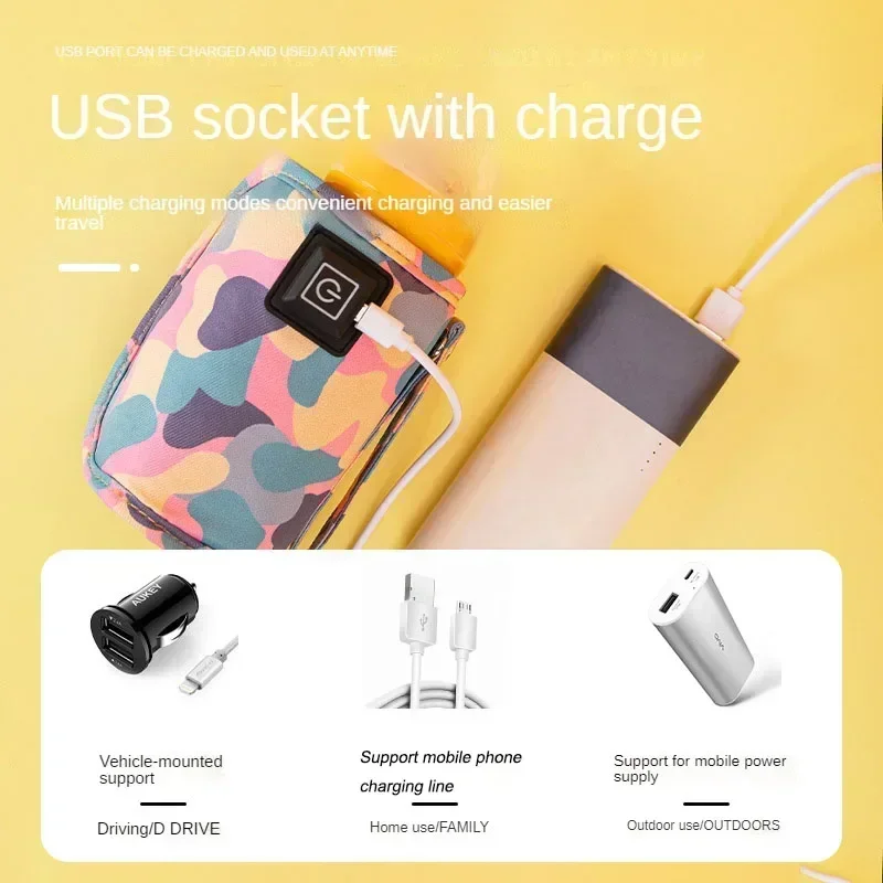Baby Bottle Heater Baby Bottle Insulation Bag Milk Insulation Bag USB Milk Water Warmer Travel Stroller Insulated Bag