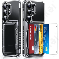 Premium Wallet Case with Card Holder & ID Slot - Scratch - Resistant Rugged TPU Cover - Samsung S26 Ultra (Clear)