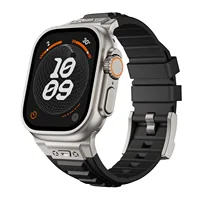 Bracelet de Sport en Silicone pour Apple watch ultra 2, 49mm, en acier inoxydable, série iwatch 9 8 7 6 5 SE 45mm 44mm 42mm 2