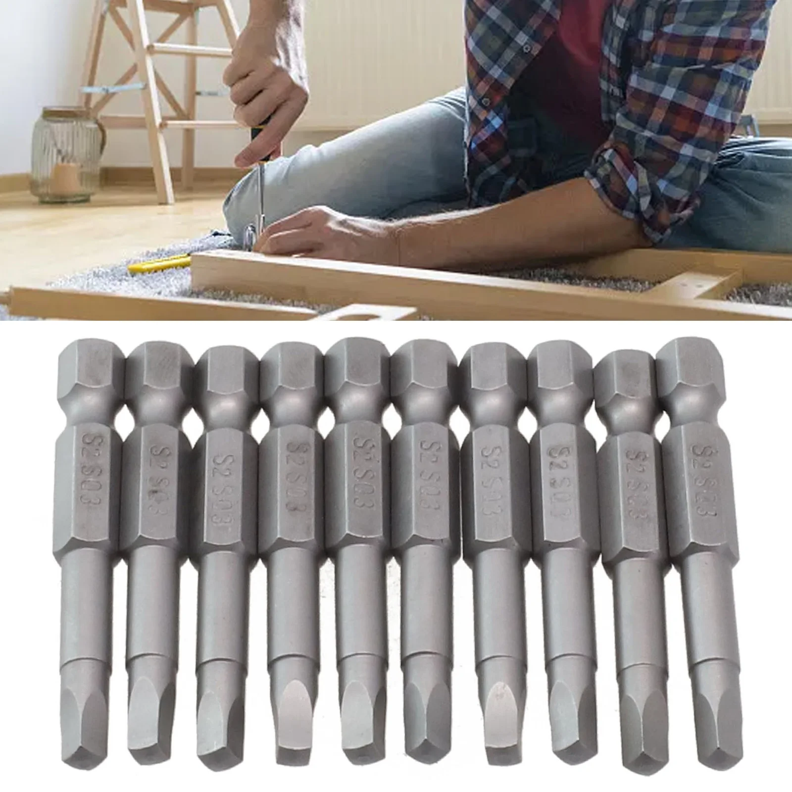 

10 Pcs SQ1-SQ5 Magnetic Screwdriver Bits Square Head Hex Shank 50/65mm For Electric Drill Driver Repairing For Hand Part Tool