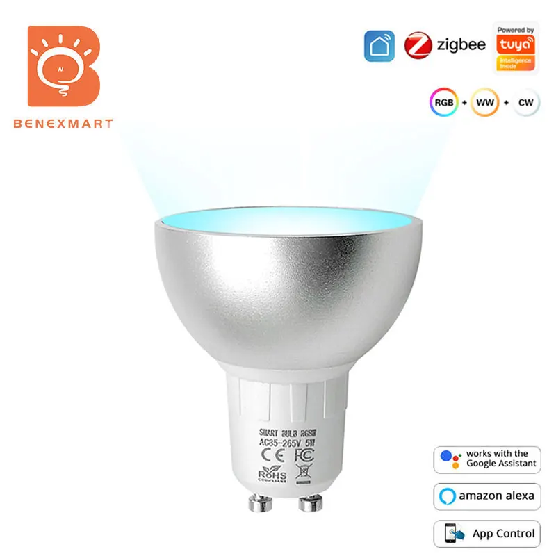 Analytisk melon fantastisk Benexamrt Zigbee Led Light Bulb Gu10 Smart Spotlight Rgbcw Dimmable Lamp  Alexa Google Home Voice Control By Tuya Smartthings Hub - Led Bulbs & Tubes  - AliExpress