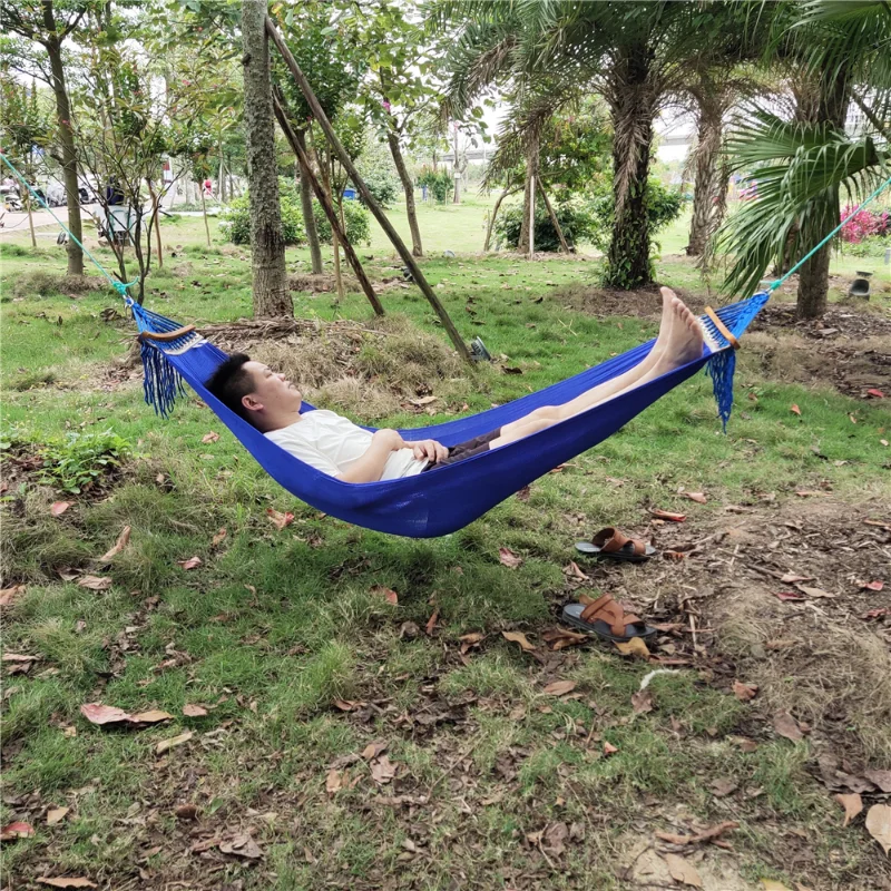 Beach Hanging Camp Travel Hammock Survival Lounge Net Sleeping Sun Hammock Terrazza Amacas Turistici Colgantes Mobili Da Esterno