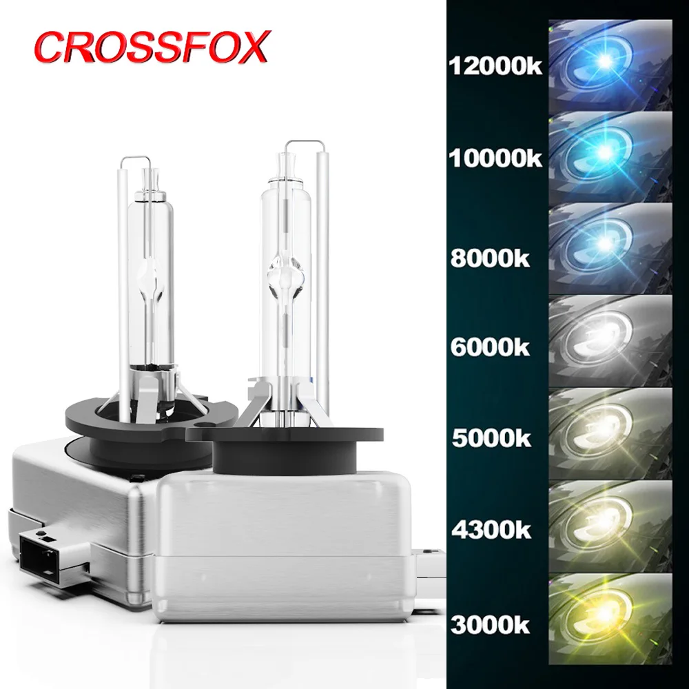 CROSSFOX 1 Pair 12V 35W Xenon D1S HID 3000K 4300K 5000K 6000K 8000K 10000K 12000K HID Lamp Bulb XENON Car Lights Headlight