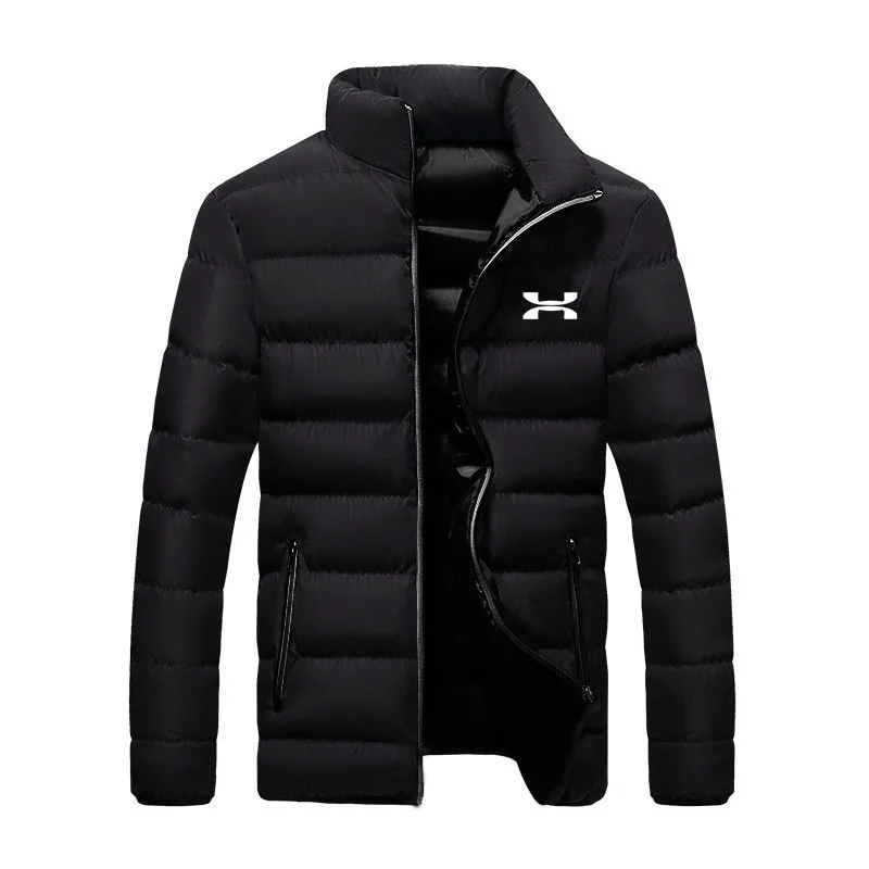

Hot selling New Men's Stand Collar Winter Coat Cotton Coat Thickened Warm Parker Solid Color Fashion Street Style XS-4XL