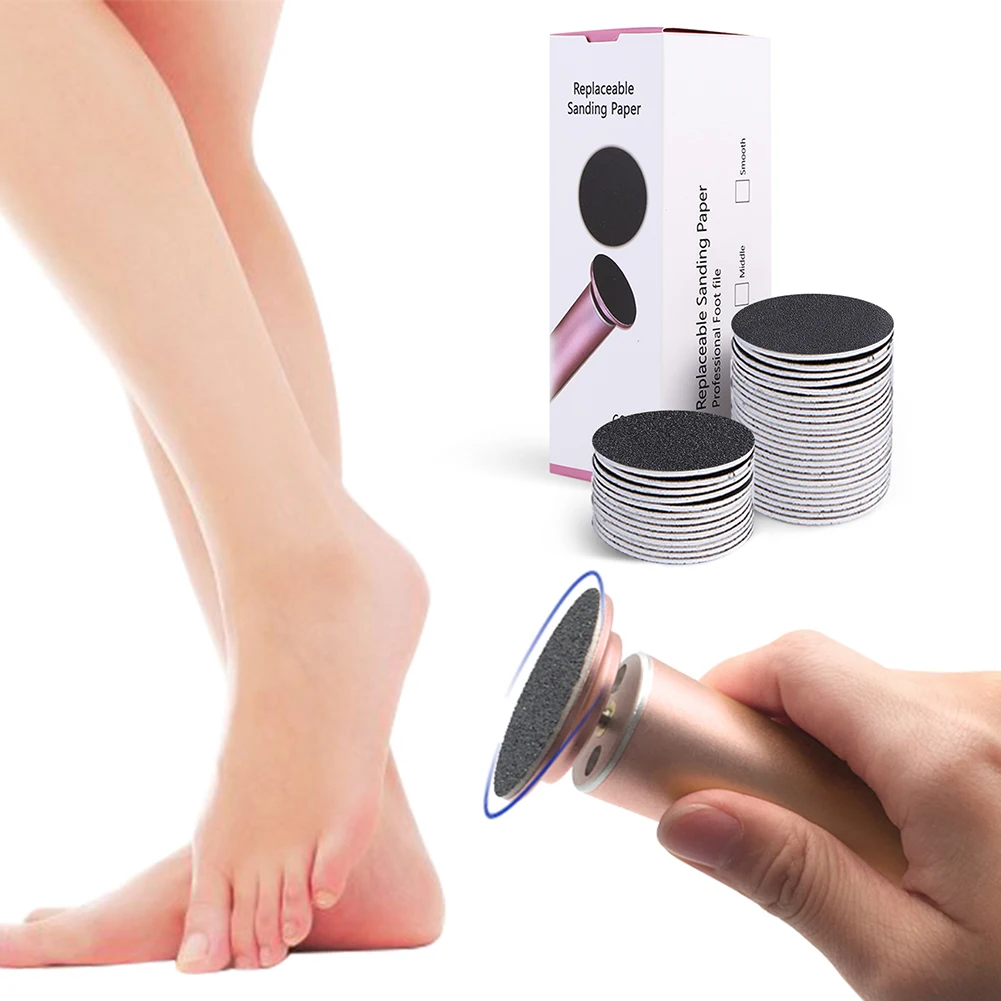 60Pcs 43mm Foot Dead Skin Sandpaper Callus Remover Sandpaper Replacement Discs for Men Women Dead Cracked Hard Skin