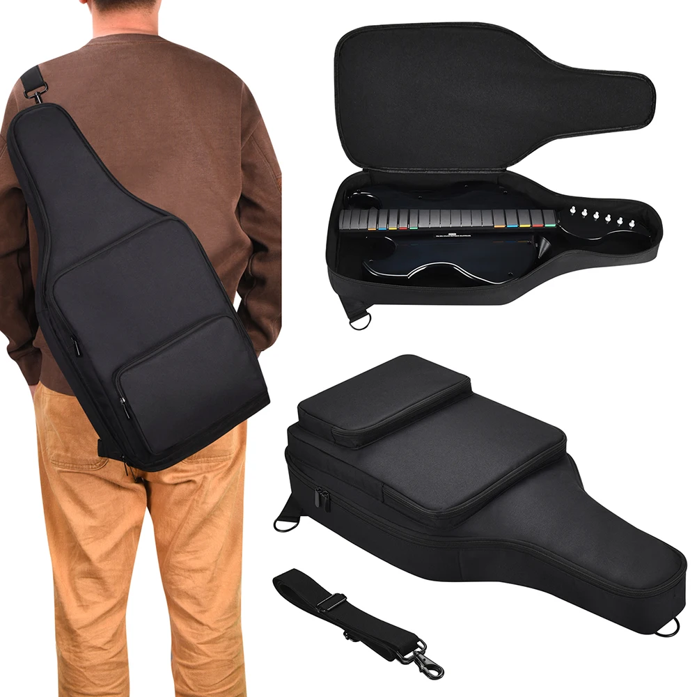 Portable Carrying Case Adjustable Shoulder Strap Shockproof with Accessory Pockets for PDP Riffmaster Wireless Guitar Controller