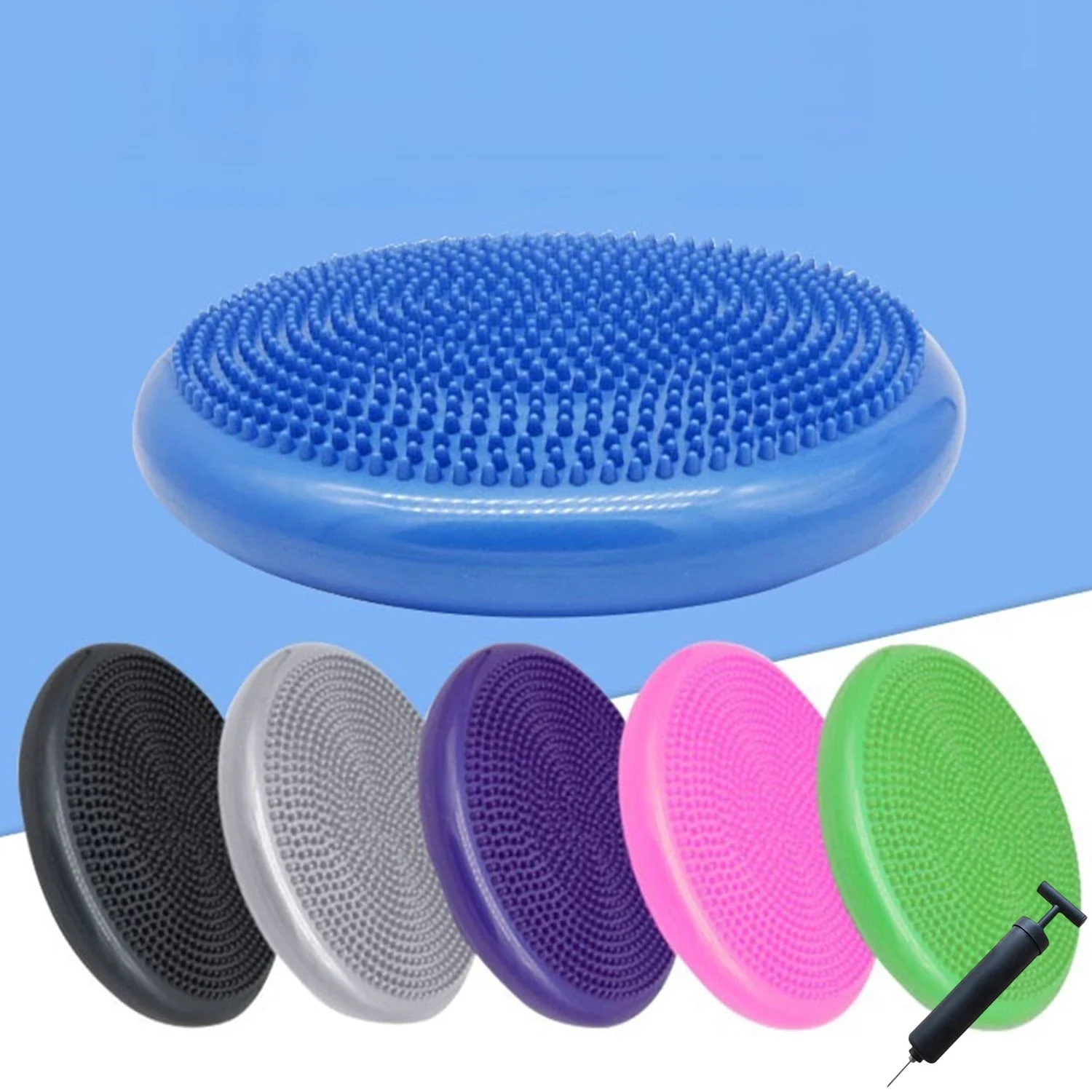 

Yoga Balance Disc with Pump, Wobble Cushion,Inflated Air-Filled Stability, Thickening Massage, Flexible, Fitness,Sport