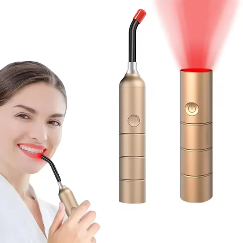 Cold Sore Device Red Light Therapy For Mouth Sores Treatment 660nm 850nm Near Infrared LED Light Therapy Machine Skin Care Wand
