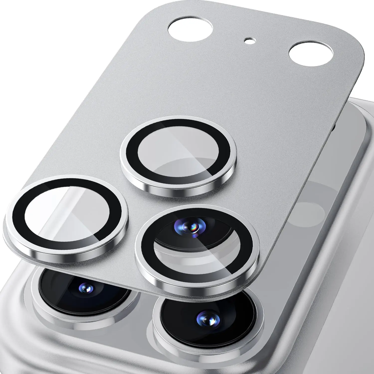 Protezione per Obiettivo Fotocamera iPhone 17 Pro Max - Copertura in Vetro Temperato Antiurto in Metallo per Fotocamera Posteriore, Ultra Forte Adesione - immagine 6