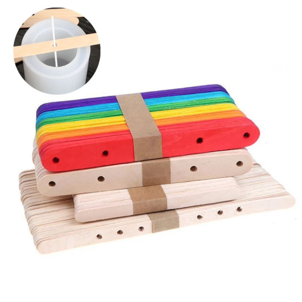 50 pezzi di stili multipli porta stoppino per candele in legno strumento per realizzare candele profumate fai da te centratura dei stoppini strumenti di miscelazione per realizzare candele fai da te