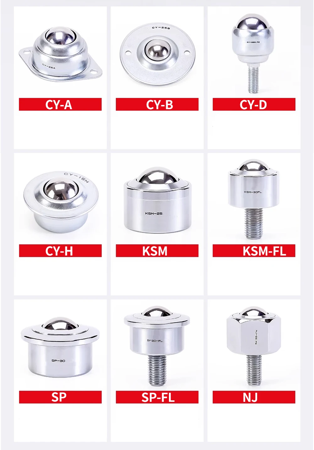 유니버설 볼 조인트 롤러 베어링 CY KSM SP NJ -15A 19A 25A 30A 38A 12B 16B 19B 25B 30B 12D 19D 12H 15H 12FL 30FL 38FL 45FL