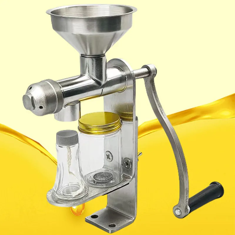 Manual Oil Press Machine Stainless Steel Cold Hot Press Oil Maker for Nuts Seed Home Oil Presser Maker Machine 5
