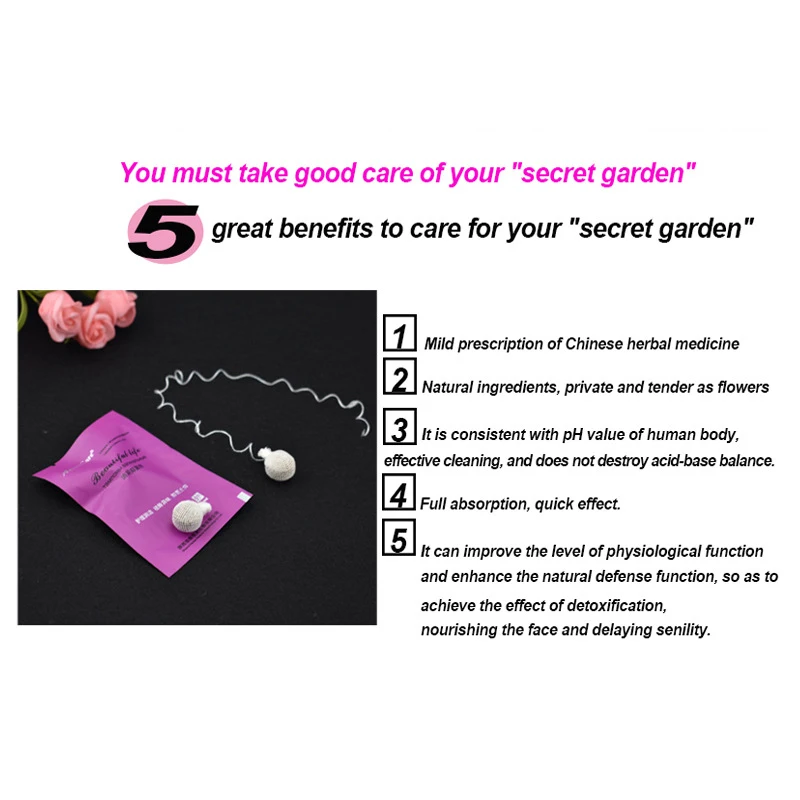 טמפון צמחי עם פניני יוני לנשים לניקוי וטיפול בבריאות הווגינה