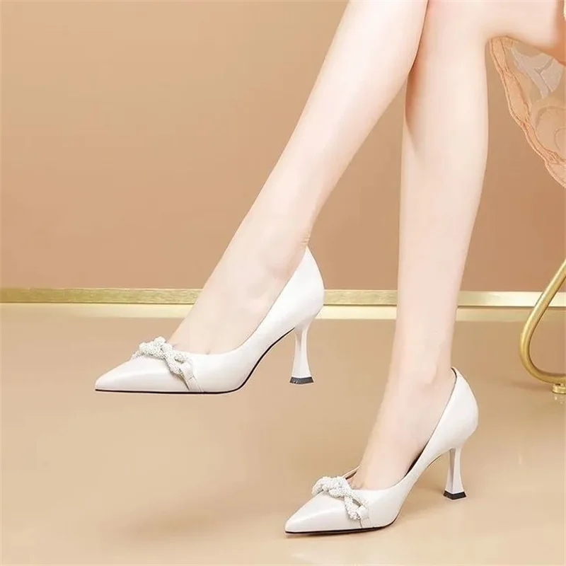 

Cresfimix Fashion Elegant Beige High Quality Spring & Summer Stiletto Heel Shoes for Sexy Wedding Party Zapatos Mujer A1314