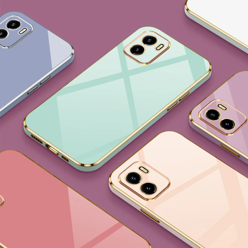 Luxury Silicone Square Plating Back Cover for Xiaomi Redmi - Enhanced Protection and Style