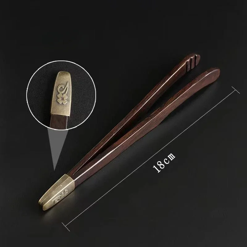 Sandalwood anti drop tea clip Wooden Tweezer Teacup Clip Non-slip Sawtooth Tea Tweezers KungFu tea set accessories