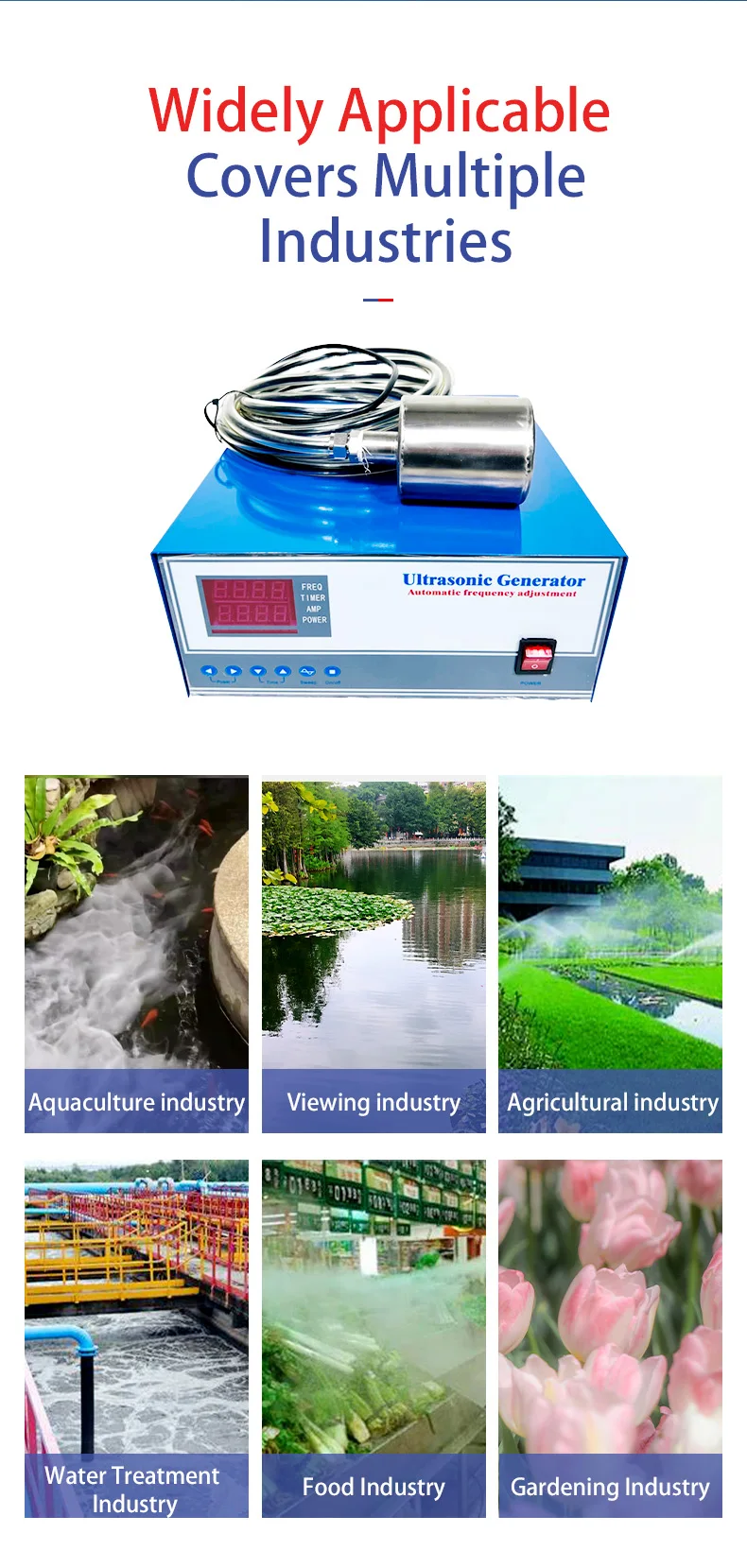 Description Picture 6 of itemNew Ultrasonic Transducer Water Treatment System for Algae Removal of Waterproof Organisms