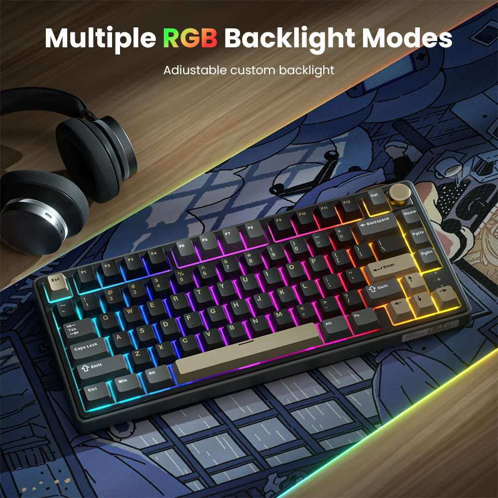 RK Royal Kludge R75PRO 블루투스 무선 기계식 키보드 80% 80키 RGB 백라이트 핫스왑 가능 게이머 키보드 PBT 키캡