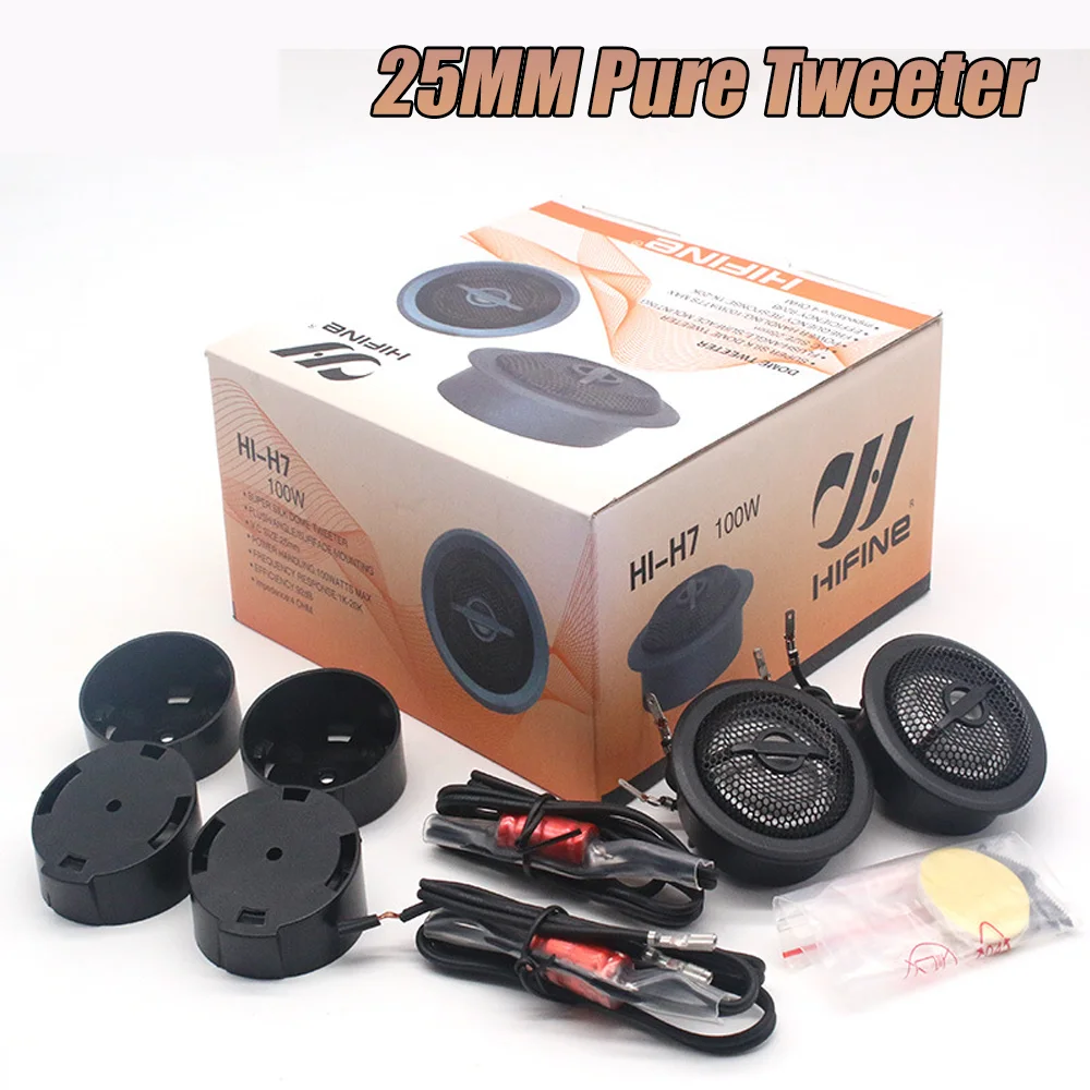 Set Di 2 Tweeter A Cupola In Seta 150W Per Auto - Altoparlanti Da 5 Cm, Sensibilità 92dB, 12V