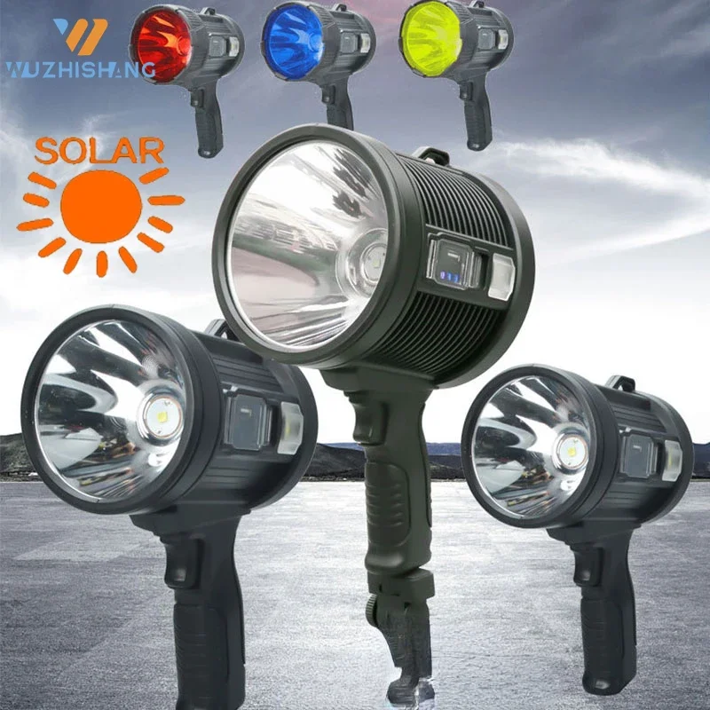 XHP70 High Power Led Searchlight 4 Light Source Portable Spotlight Power Bank Flashlight Torch Lanterna Camping Fishing Light led flashlight camping lamp camping lights