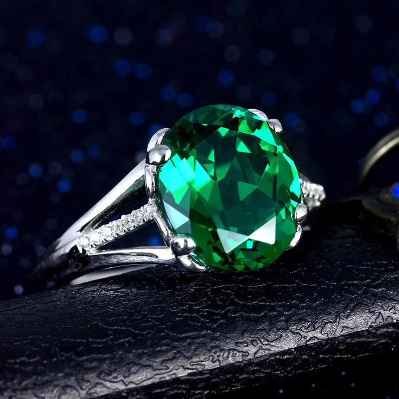 Natural Emerald Rings For Women Vintage Real Silver New Ring Women Jewelry Brand Anniversary Party Gifts Fine Jewelry silver rings silver ring emerald gemstone ring gemstone ring natural stone ring