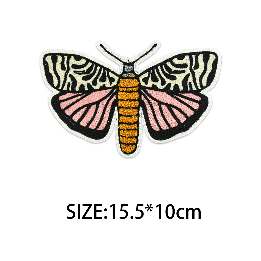 1pcs Cool Moths Embroidery Iron On Patches For Clothes Design DIY Accessory  Applique Stickers