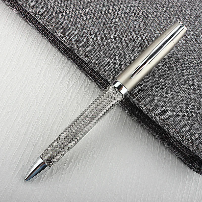 New Arrival High Quality Metal Ballpoint Pen Business Men Steel Wire Weaving Gift Writing Pen