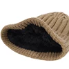 2022 New Fashion Men's Winter Knit Beanie Scarf Brand Maple Leaf Thick Lining Plus Velvet casual hat Solid color Soft Cap Bonnet 6