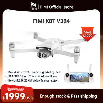 UAV termico X8: telecamera 4K, GPS FPV FIMI RokLink 5.0 20KM; Obiettivo IR termico e triplo giunto cardanico
