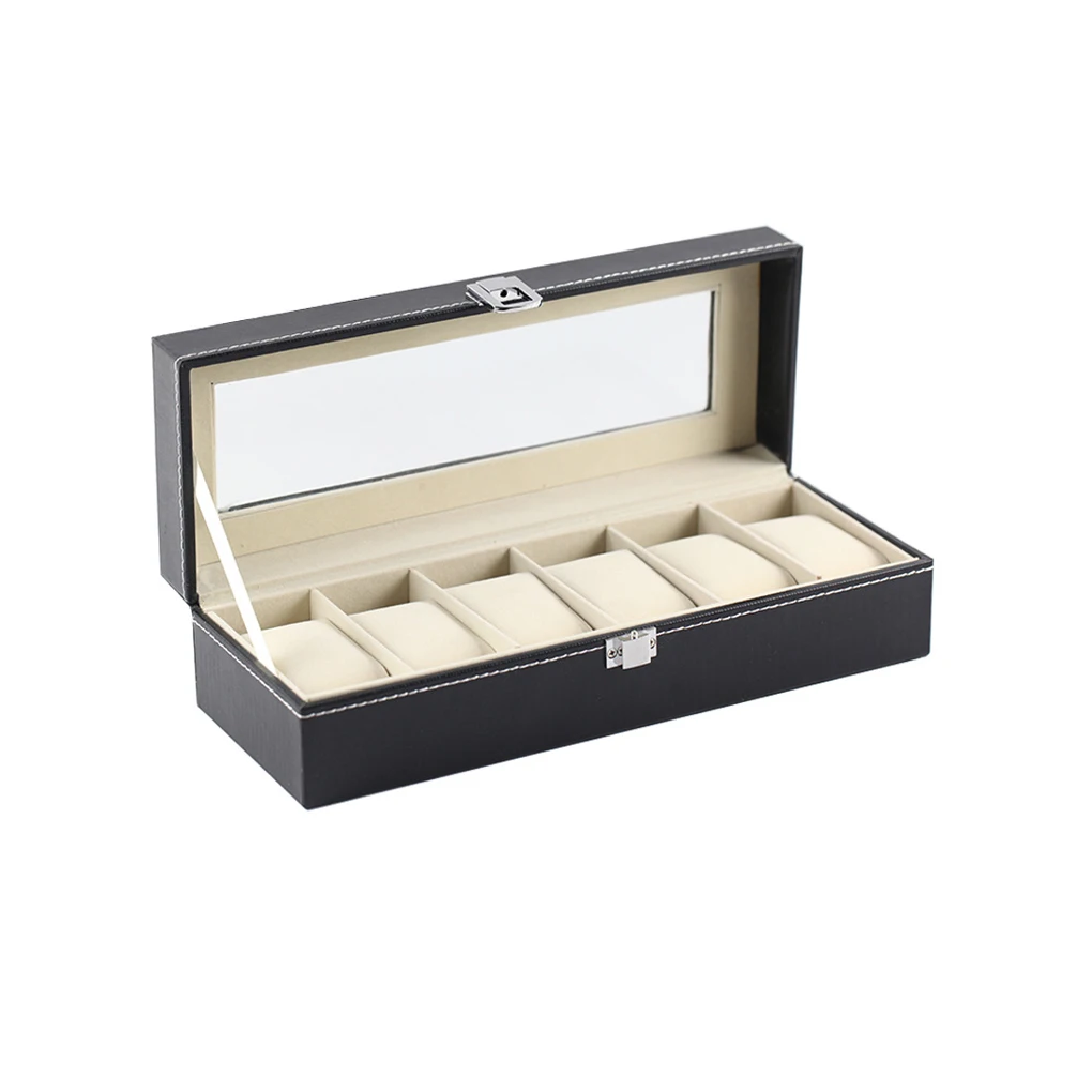 

Watch Case PU Leather Container Slots Organizer Storage Box Jewelry Present Mechanical Display Store Packaging Exhibition