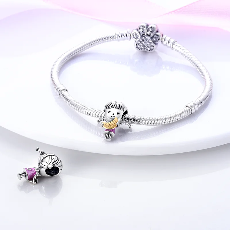 Baumelnde Charms für Jungen und Mädchen aus 925er Silber mit Schwestern und Paaren, passend für Original-Charm-Armbänder, DIY-Perlen zur Schmuckherstellung – Detail 23