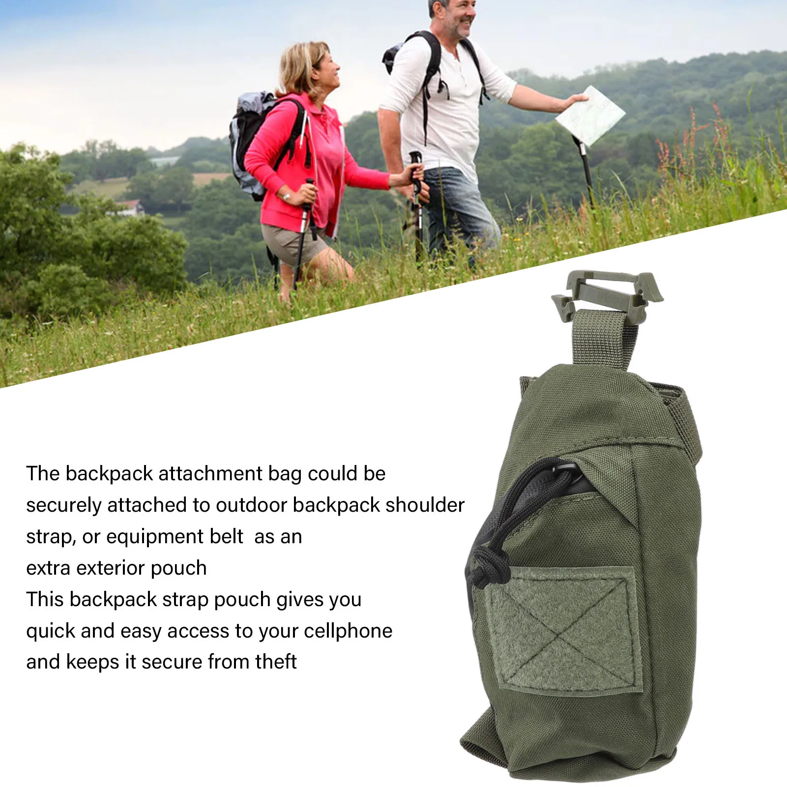 

Backpack Strap Pouch Attachment Outdoor Backpack Shoulder Strap Pouch Clip On Pouch Backpack Attachment Bag for Hikers
