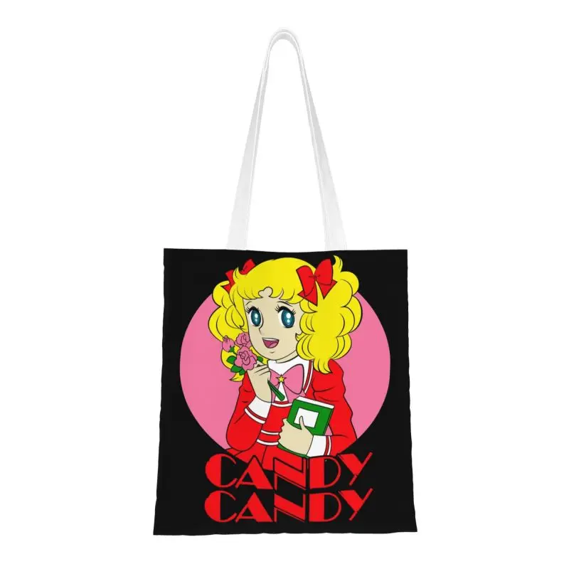 

Cute Candy Candy Shopping Tote Bag Recycling Anime Japan Groceries Canvas Shopper Shoulder Bag
