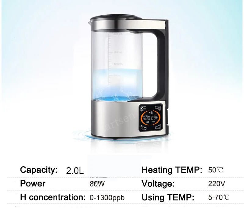 2L Rich Hydrogen Water Bottle Alkaline Water Ionizer Machine Filter Drink Hydrogen Water Generator 110V/220V 10 -1