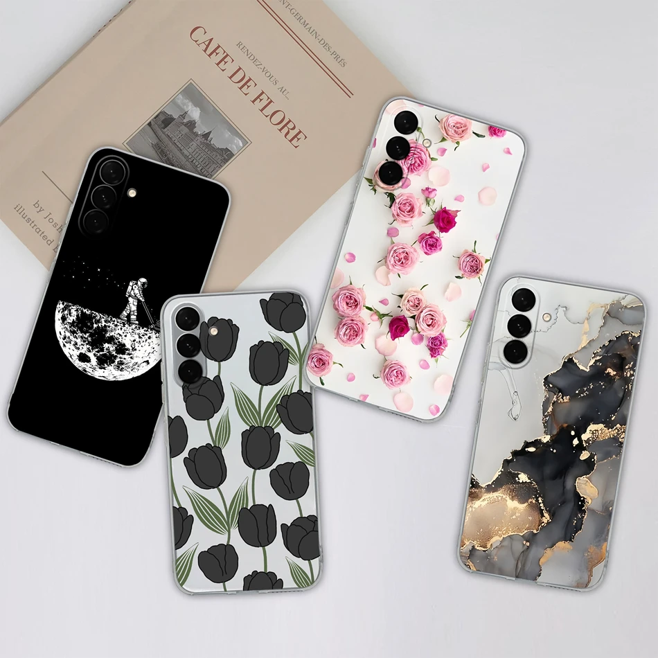 Gradient Flower Clear Soft Phone Case - Universal Back Cover Housing