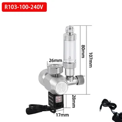 Premium Aquarium CO2 Regulator Kit with Solenoid Valve and Check Valve - G3 - 4 EU plug (R103 - 100 - 240V)