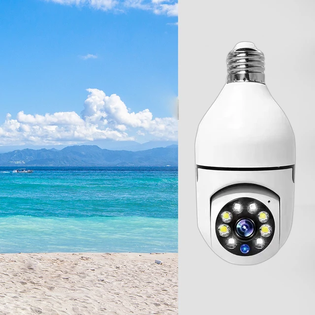 Bulb 3MP Wifi Surveillance Camera Automatic Human Tracking 4X Digital Zoom Full Color Night Vision Indoor Security Monitor 5