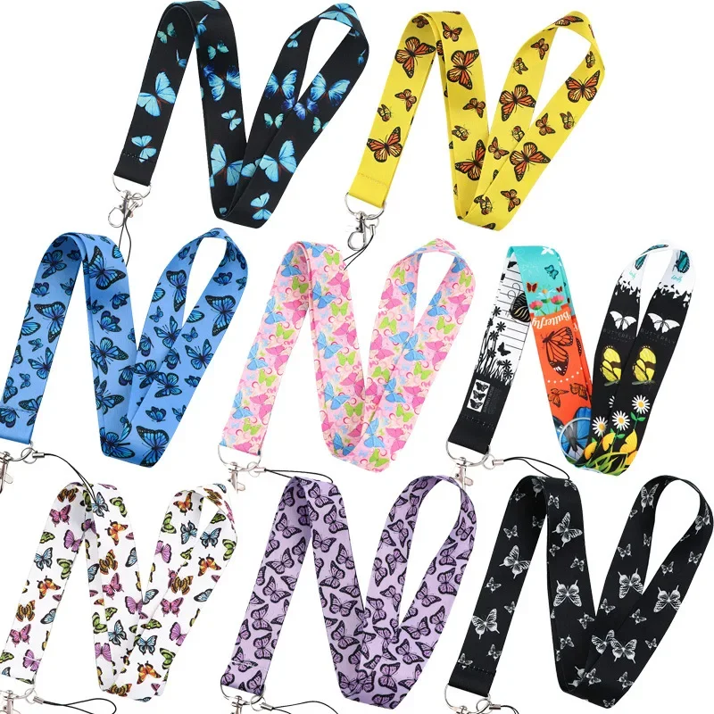 

5/10/50 шт. ремешок на шею с монаркой, бабочкой, ремешком для ключей, ремешком, держатель для карт, украшение для ювелирных изделий, брелок для ключей, аксессуары